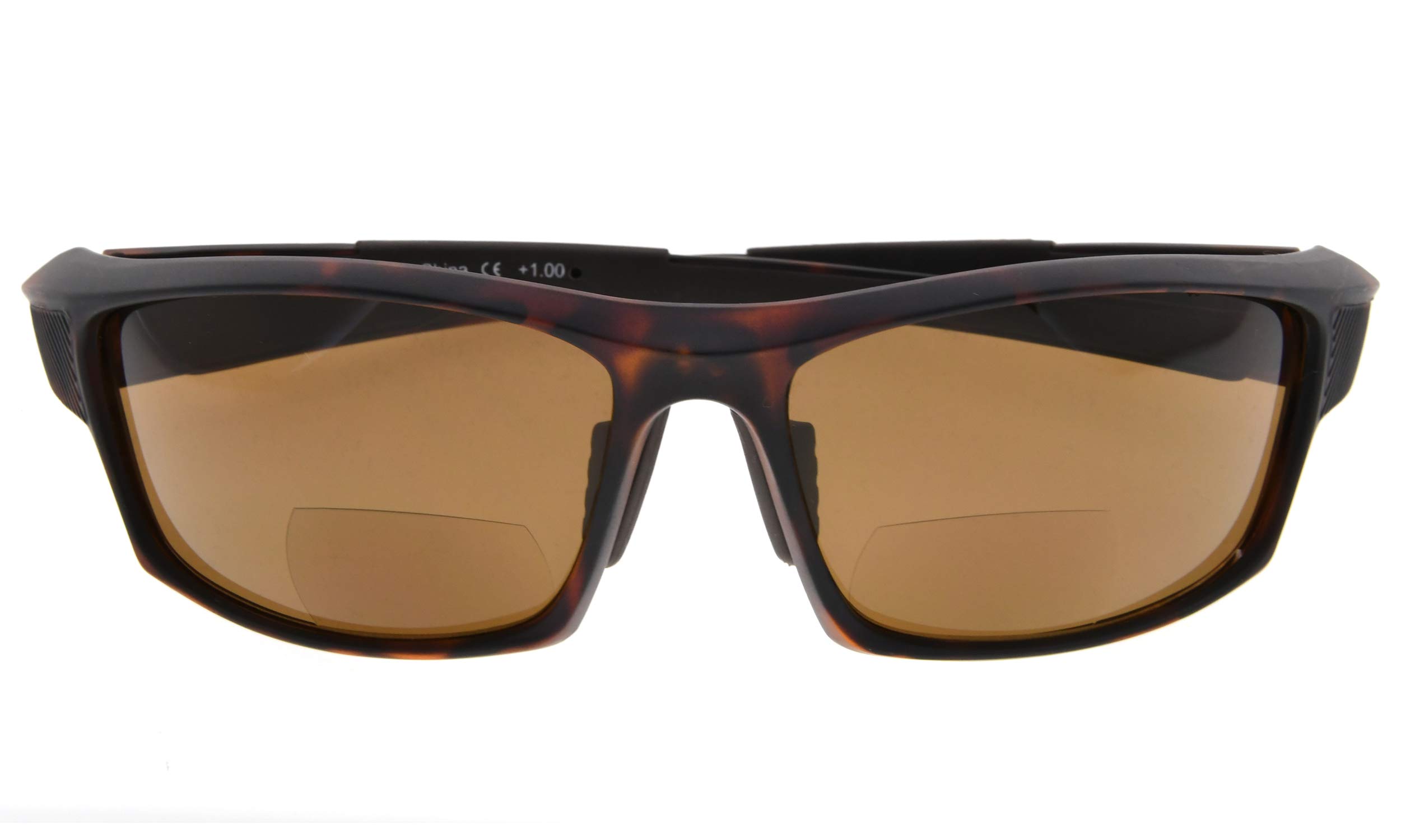 Eyekepper TR90 Sports Bifocal Sunglasses Baseball Running Fishing Driving Golf Softball Hiking Readers (Matte Tortoise, 3.00)