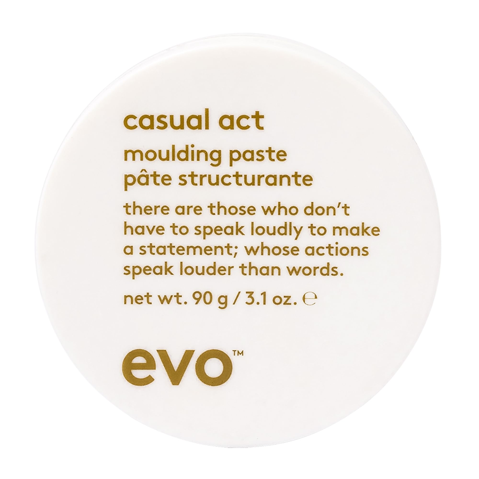 Evo Casual Act Moulding Styling Paste for All Hair Types, Short to Medium - Matte Finish, Texturising & Light Hold - 90g
