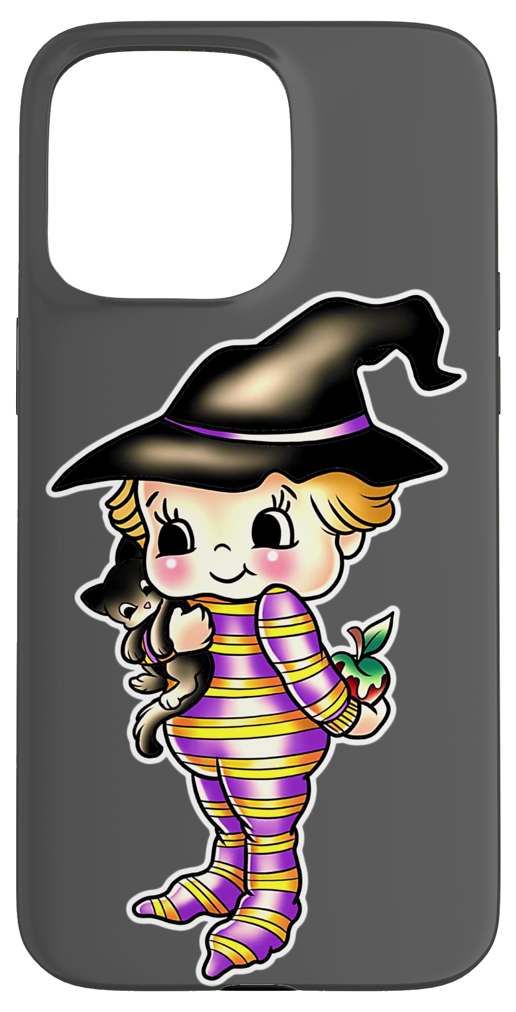Kewpie Baby Witch and Cat Case for iPhone 15 Pro Max