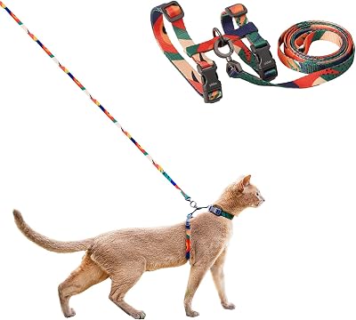 Pidan Cat Harness and Leash Set Adjustable Escape Proof Multicolor