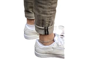 Anklet for men, Silver links chain ankle bracelet, cuban chain, groomsmen gift for him, mens jewelry, gift for boyfriend, min
