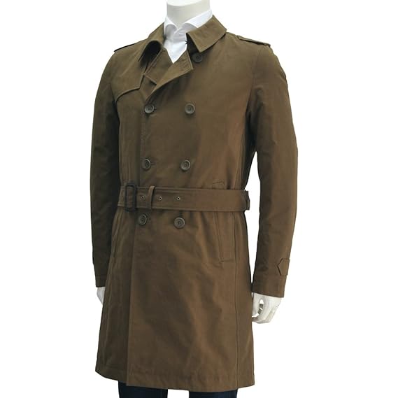 Amazon ヘルノ Herno メンズ ダブルトレンチコート カーキ 正規