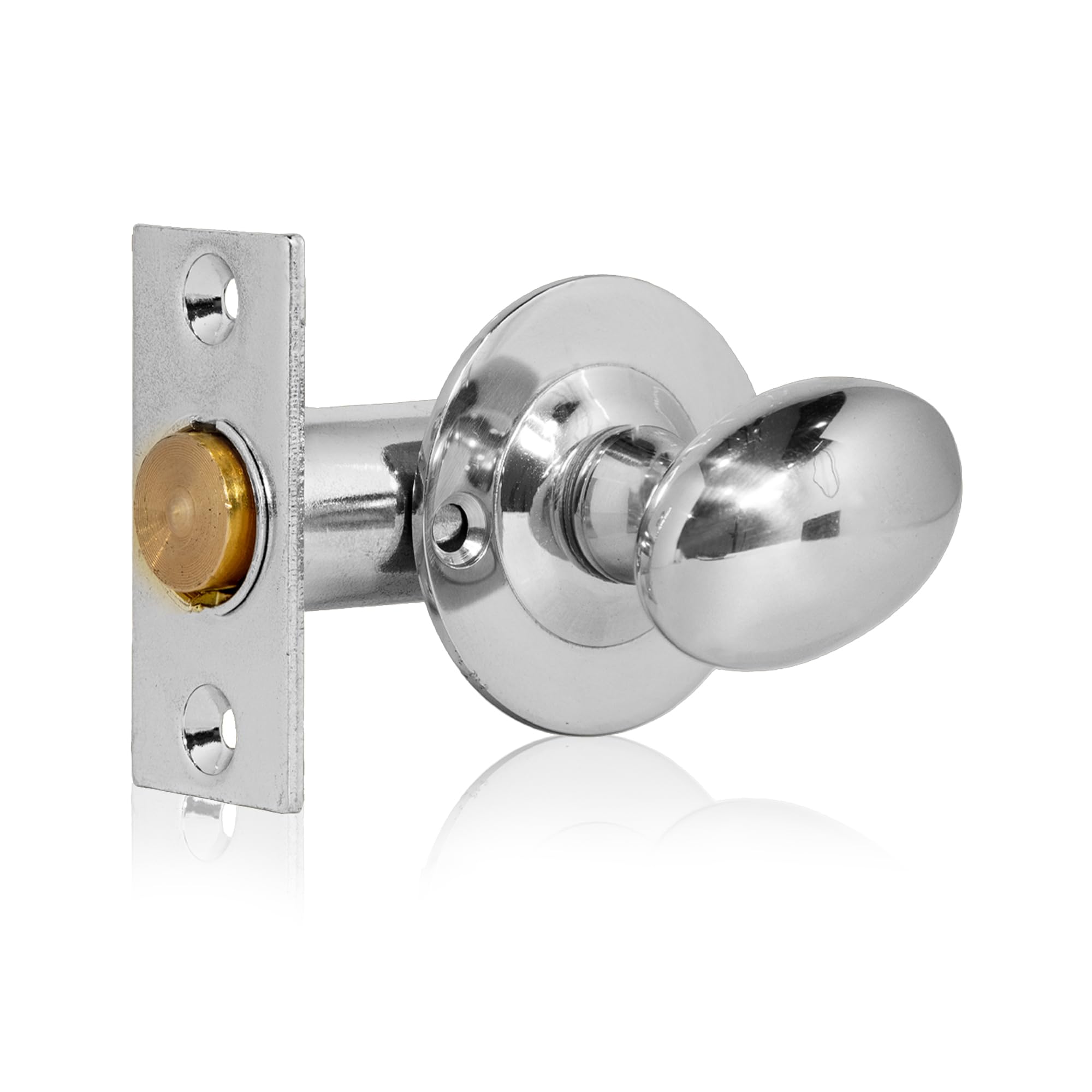 XFORT Rack Bolt Security Kit in Polished Chrome, Oval Turn Knob with 55mm Rack Bolt. Extra Security As an Additional Lock, Enhanced Protection for Doors.