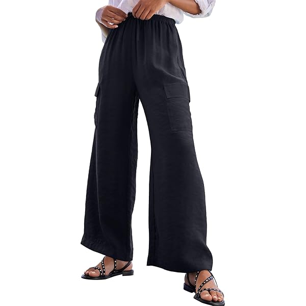 Women's Stretchy High Waisted Wide Leg Button-Down Pants Sailor
