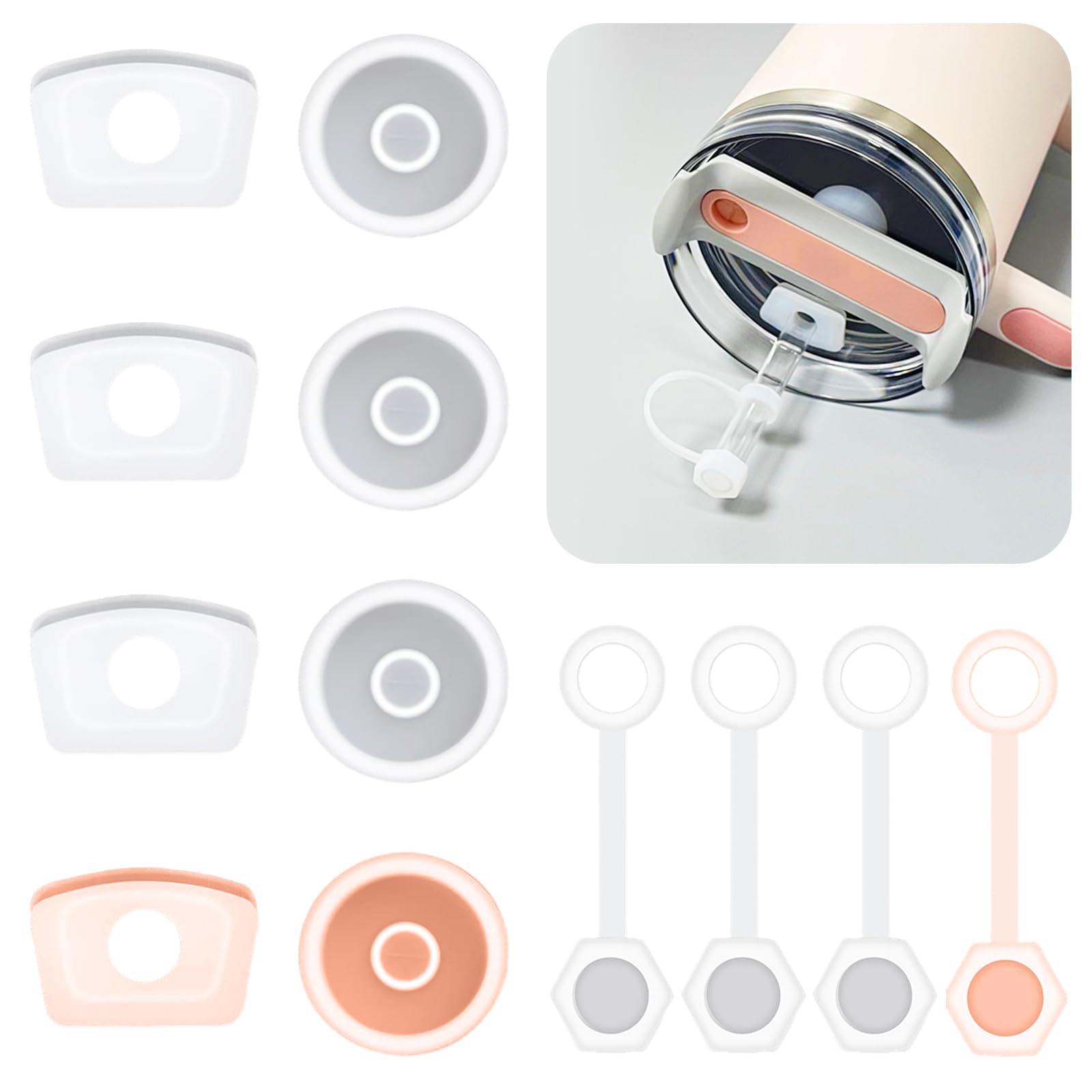 Photo 1 of 12pcs Silicone Spill Proof Stopper Set, Compatible with Stanley Quencher H2.0 Flowstate Tumbler 40oz 30oz, Stanley Cup Accessories, with Fix Leak Stopper, Lid Spill Plug and Straw Cover Cap