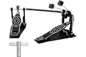 RUN PMY Double Bass Drum Pedal 2.0, Ultra-Responsive Double Chain Kick Pedal with Included Drum Patch, Latest Model for Speed and Control