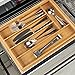 Cutlery Tray with 7 Compartments Flatware Organizer Used for Drawer Organizer Divider Bamboo Holder for Utensils Flatware,Silverware (Bamboo, 14.1