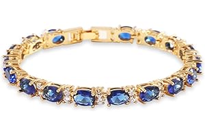 GULICX Rose Gold Plated Clear CZ Stone Cubic Zirconia Women Tennis Bracelet