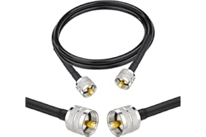 Superbat 3ft RG8x Coaxial Cable, Male to Male PL259 Connectors, Low Loss, Waterproof, Perfect for CB Ham Radio, Antenna Analyzer, Jeep Wrangler CB Installation