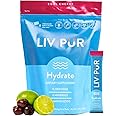 LivPur Nutrition Hydrate Hydration Powder w/Electrolytes | Essential Amino Acids & Nutrients | NSF Certified for Sport, No Artificial Flavors | Easy Single-Serve Sticks | Cool Cherry, 15 Sticks