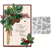 Lapoo Christmas Metal Cutting Die for Scrapbooking, 3D Backgrounds Frame Cutting Dies DIY Album Card Making Decor Paper Metal Die Cuts Party Wedding Decorations (Pinecone 5.5 x 5.1 in)