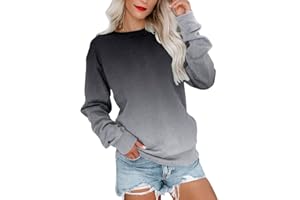 BeadChica Womens Casual Crewneck Sweatshirt Long Sleeve Tops Cute Pullover Loose Fit