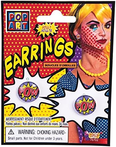 Pop Art"Pow" Earrings 70s 80s 90s 00s Music Rock Party Favour Favor