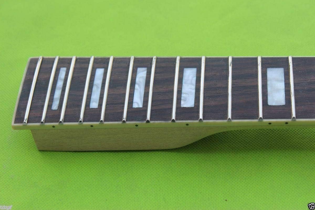 Yinfente Guitar Neck 22 fret 24.75 inch Electric Guitar Rosewood Guitar Fretboard Binding Headstock Block Inlay - Image 5