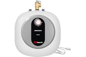 MIZUDO Electric Mini Tank Water Heater - 2.5 Gallon Under Sink Small Hot Water Heater - 110 120V Point of Use for RV, Camper, Kitchen, Food Truck - Easy to Install - Wall or Floor Mounted