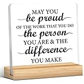 Thank You Gifts for Women Men, Appreciation Gifts for Coworkers Boss Leader Teacher Mentor Coach, New Job Gift, Coworker Acrylic Desk Sign Decor