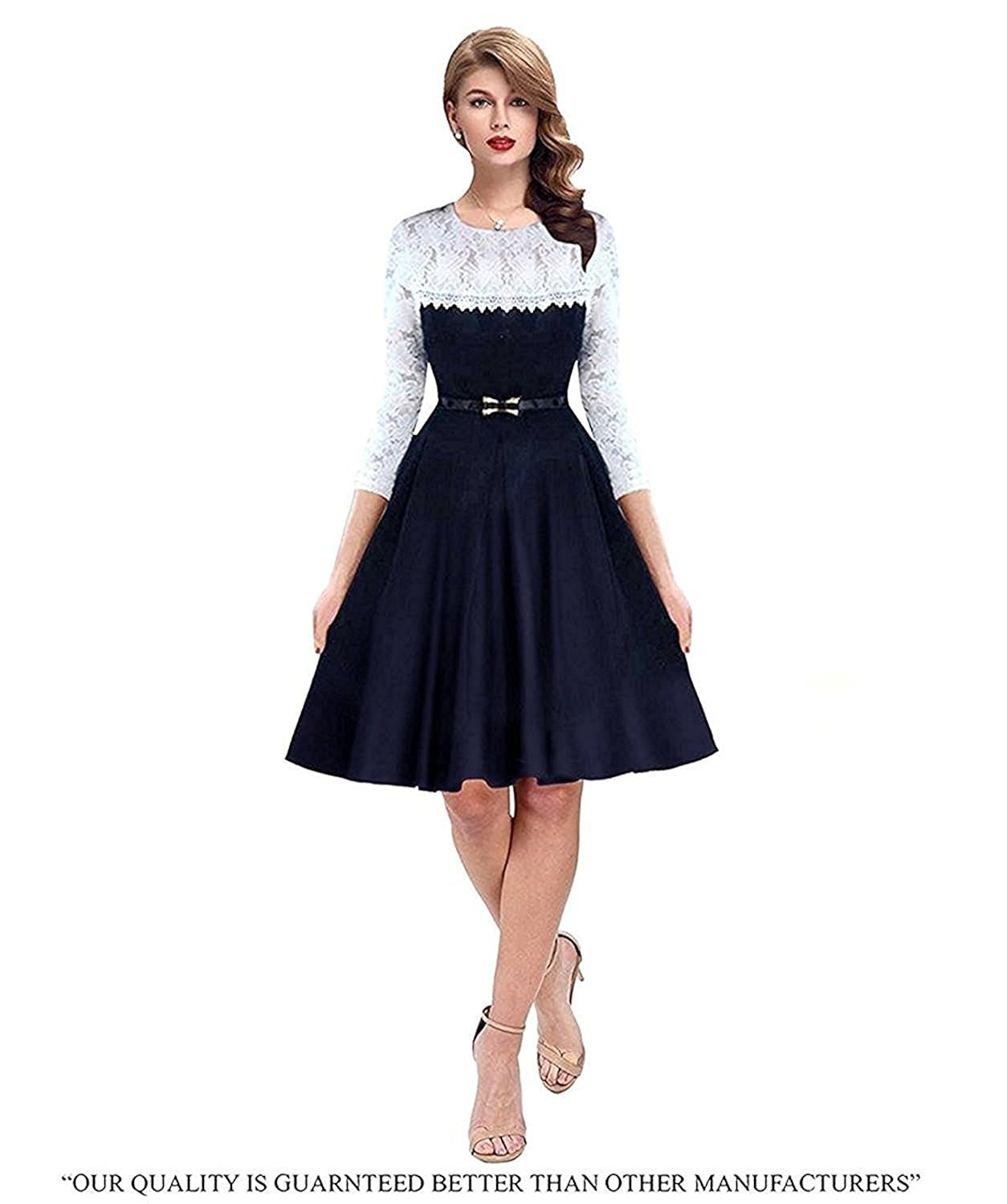 saryu women's crepe round sleeves dress