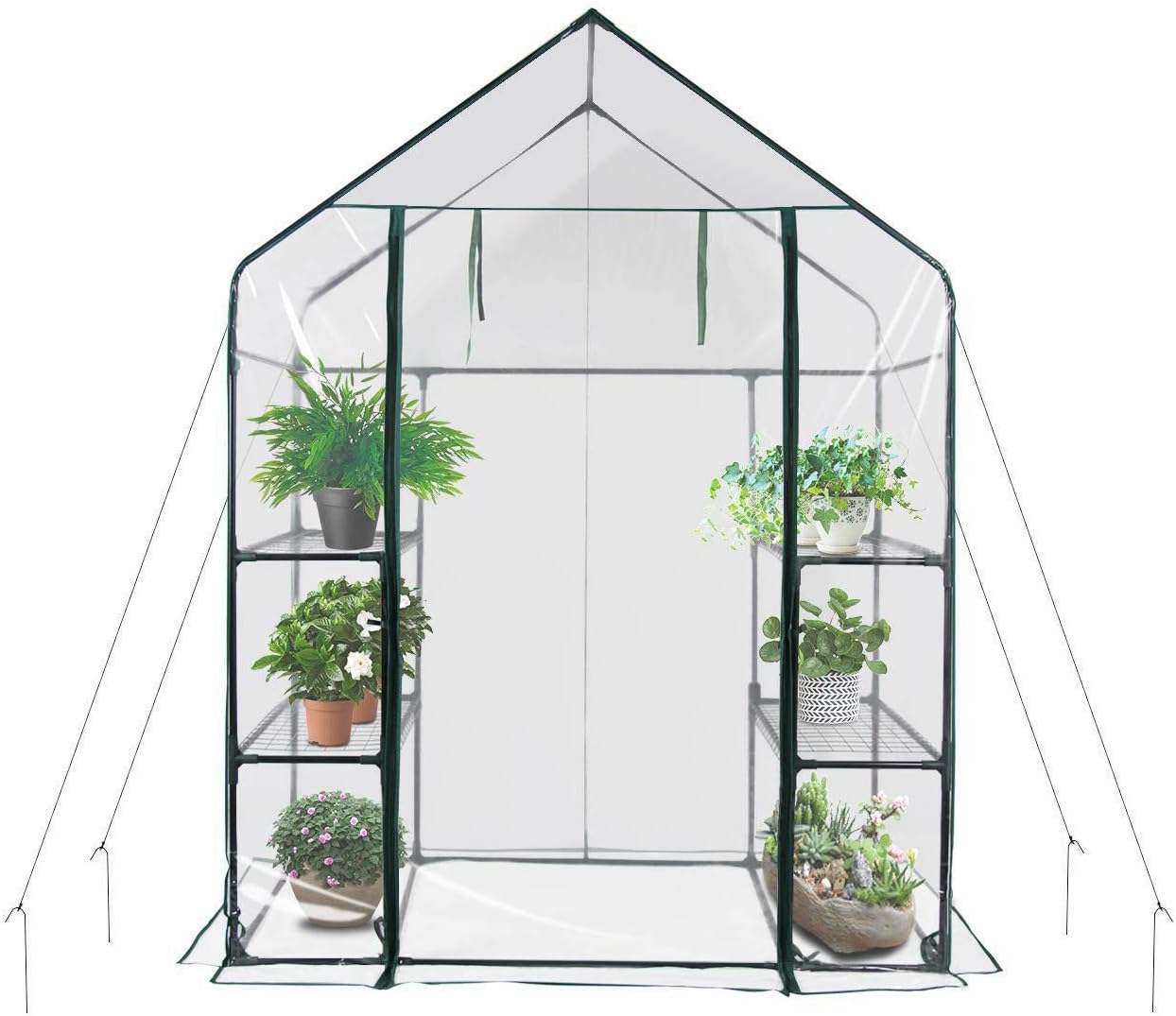 Seedlings Or Flowers In Any Season Gardening Rack Home Complete Walk In Greenhouse Indoor Outdoor With 8 Sturdy Shelves Grow Plants Herbs Greenhouses Patio Lawn Garden