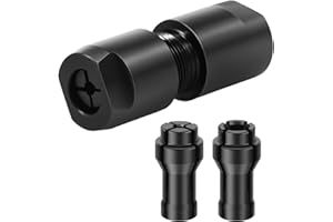 Angle Grinder to Die Grinder Adapter, 5/8"-11 Thread to 1/4" (6mm) & 1/8" (3mm) Collet Chucks, Angle Grinder Attachments, Hea