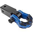 GearAmerica Aluminum 2x2 Hitch Receiver & Mega Shackle 32,000 lbs (16T) MBS, 16,000 lbs (8T) WLL - for Heavy Duty Towing and Off-Road Recovery - Includes Shackle, Washers & Pin - Black & Blue