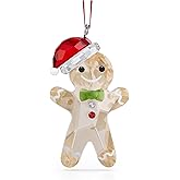 Swarovski's Holiday Cheers Gingerbread Hanging Ornament, Gold-Tone, Green and Red Crystals, Part of the Holiday Cheers Collection
