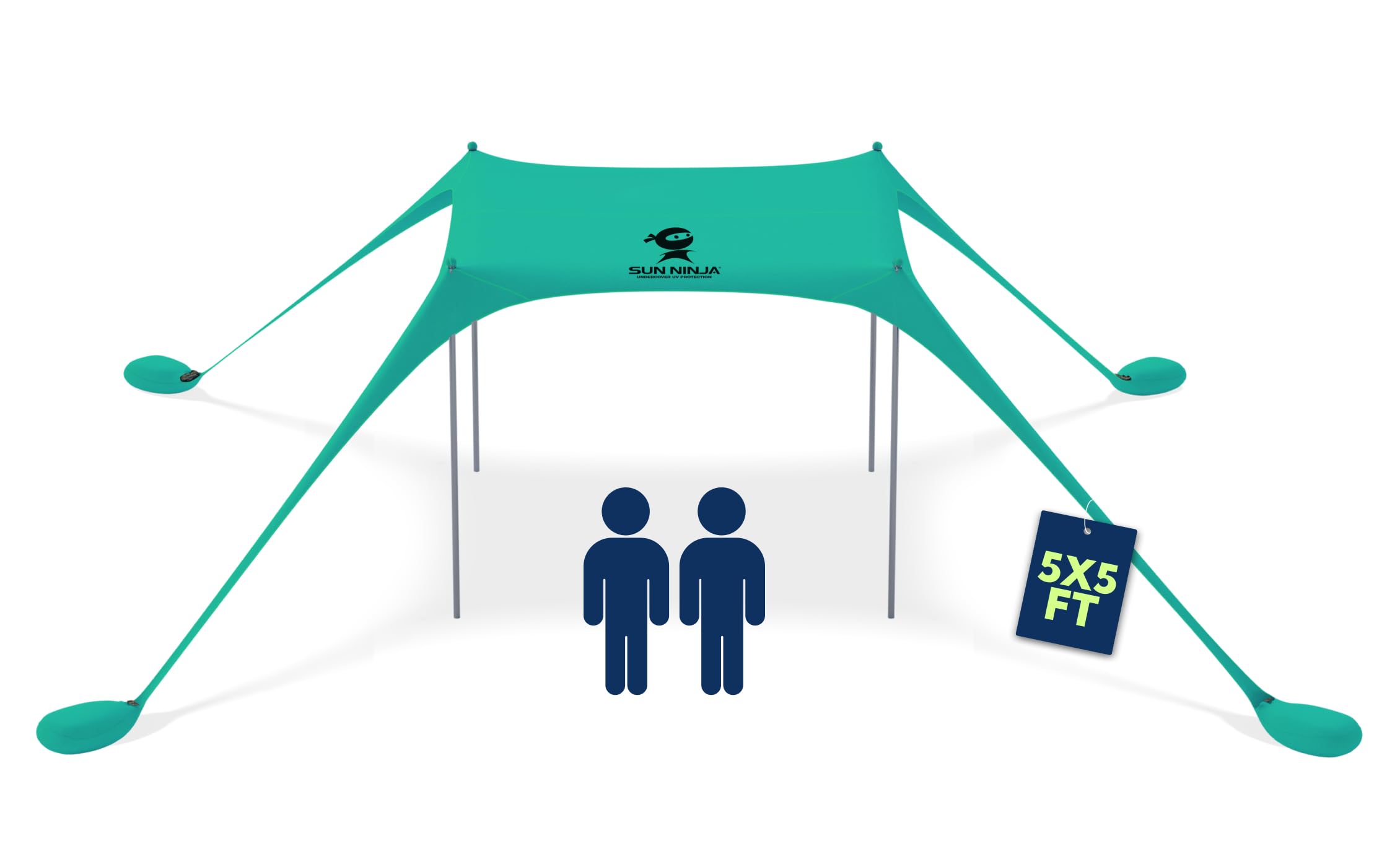 Photo 1 of  Beach Tent Shelter with UPF50+ Protection, Includes Sand Shovel, Ground Pegs, Stability Poles, Outdoor Pop Up Shade Canopy for Camping, Fishing, Backyard Fun (Green, 10x10 FT 4 Pole)