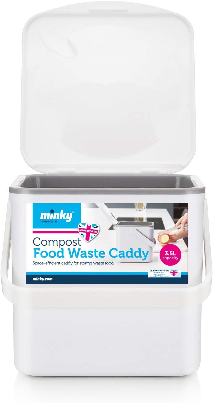 Minky 3.5L Caddy, Kitchen Food Waste Caddy, Recycle Bins for Kitchen Multipurpose Storage Caddy