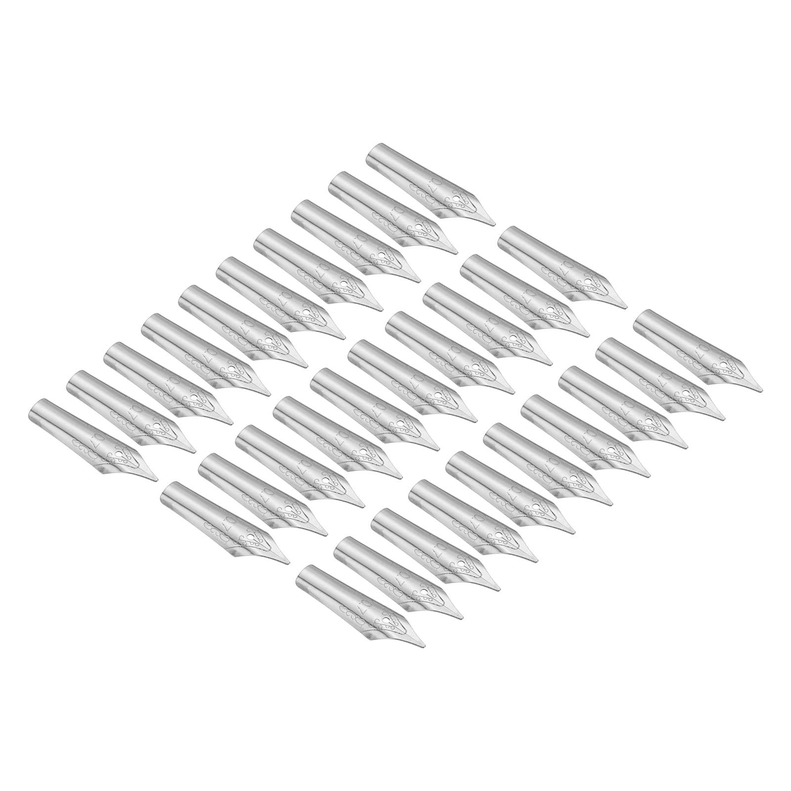 PATIKIL 0.7mm Line Width Fountain Pen Nib Replacement, 30 Pack 304 Stainless Steel Ink Dip Calligraphy Pen Nib for Drawing Writing, Silver