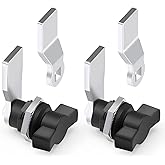 Loclink Thumb Operated Offset Cam Lock 2PCS, Black Plastic Coated Handle, for Industrial Cabinet Door Drawer Toolbox Switch Cabinet lockers (5/7" 2 Pack)