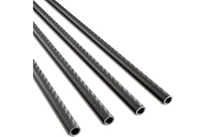 CNCARBONFIBER 4pcs Carbon Fiber Tube 10mmx8mmx420mm.6/8/12/16/22/25/30mm Available, 3K roll Wrapped Twill Matte Finish
