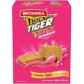 Britannia Tiger Kreemz Strawberry Cream Biscuits | Family Pack (10.58 oz)300 gm (75 * 4) | Perfect Snack For Every Occasion