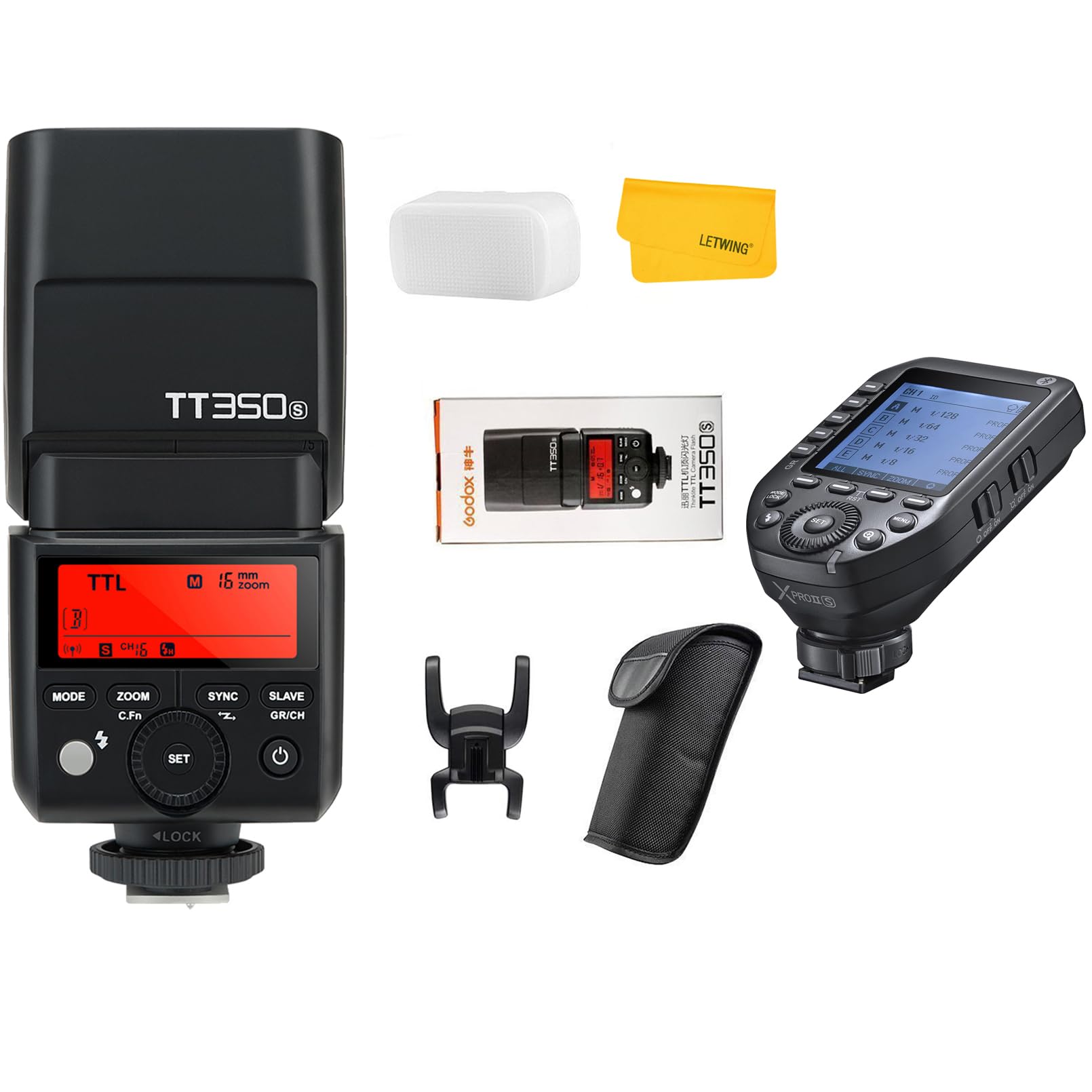 Godox TT350S Flash Speedlite for Sony Camera, 2.4G Wireless GN36 1/8000s HSS TTL Camera Flash with Godox XProII-S TTL Wireless Flash Trigger Compatible for Sony Camera A7 A7R A7S A7-II A7-III etc