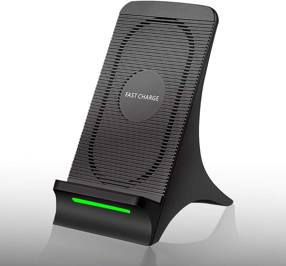 Wireless Smart Charger QI Certified Fast Wireless Charging Stand with Cooling Fan Phone Holder for Samsung Galaxy S9 S9 Plus Note 9 Note 8 S7 for iPhone X 8/8 Plus and all QI-Enabled Devices
