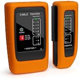 Brileine Network Cable Tester and Ethernet Tester with POE Detection | 300m Remote RJ45 Tester for Cat5/Cat6 Cable, Automatically Checks Continuity, Open, Short, Crossover (Battery Not Included)