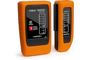 Brileine Network Cable Tester and Ethernet Tester with POE Detection, 300m Remote RJ45 Tester for Cat5/Cat6 Cable, Automatically Checks Continuity, Open, Short, Crossover (Battery Not Included)