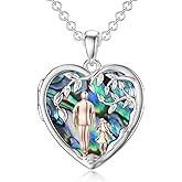 PROESS Father/Mother Daughter Locket Necklace S925 Sterling Silver Oxidized/Abalone Shell Daughter Gifts from Dad Mom I Love You Forever Daughter Locket Jewelry Gift