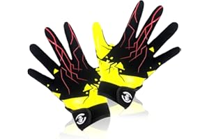 AMYESE Youth Football Gloves -Sticky Football Receiver Gloves with Tacky Silicone Palm for Kids Girls Boys Flag Football Practice Games,Stretch Fit Quick-Dry Excellent Grip Football Receiving Gloves