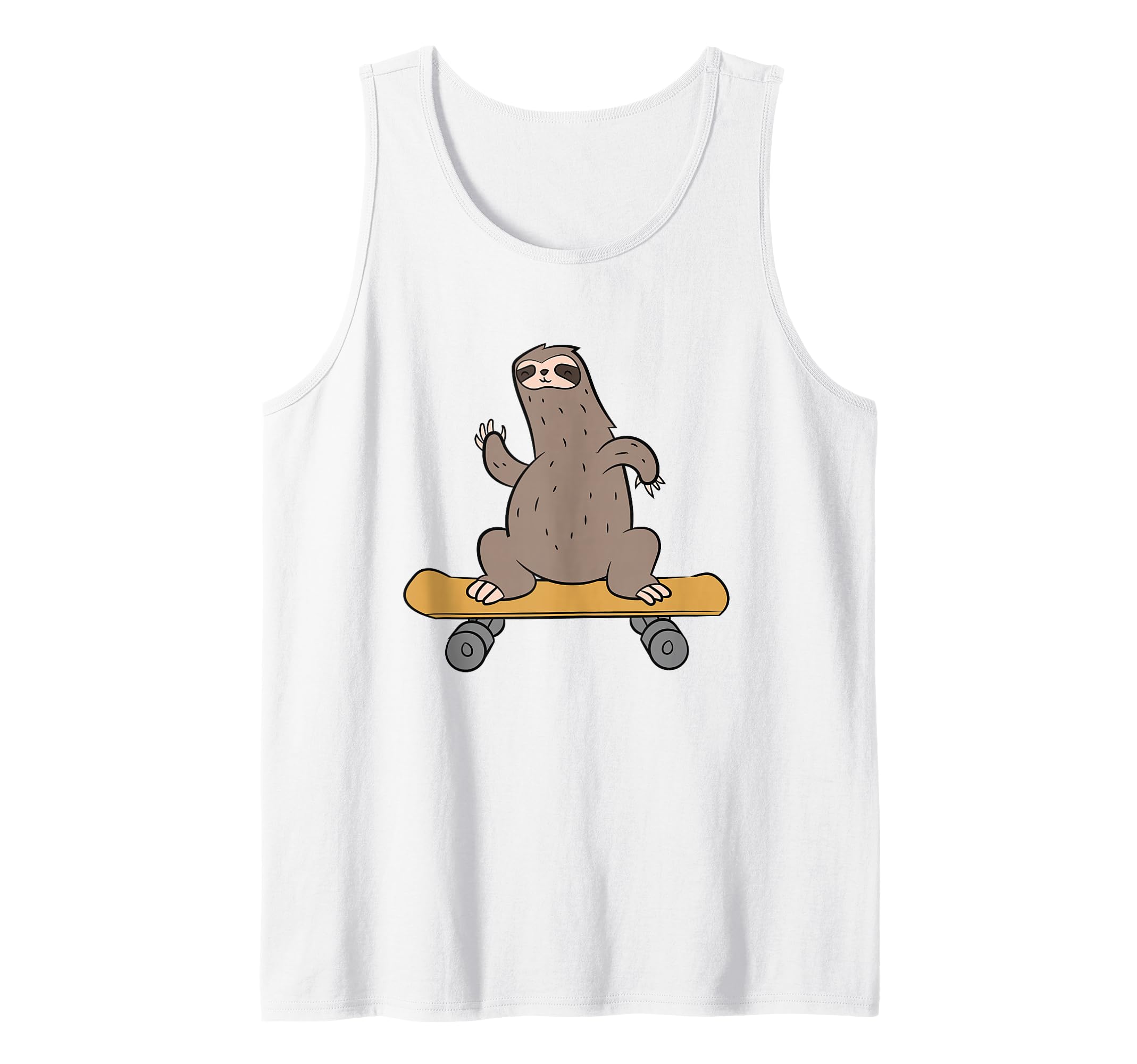 Skateboarding Sloth Cute Skateboard Sloth Tank Top