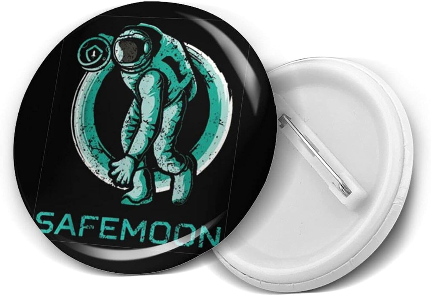 Safemoon Hodl Round Button Badges Metal Pins Custom Bag Clothes Hats: Clothing