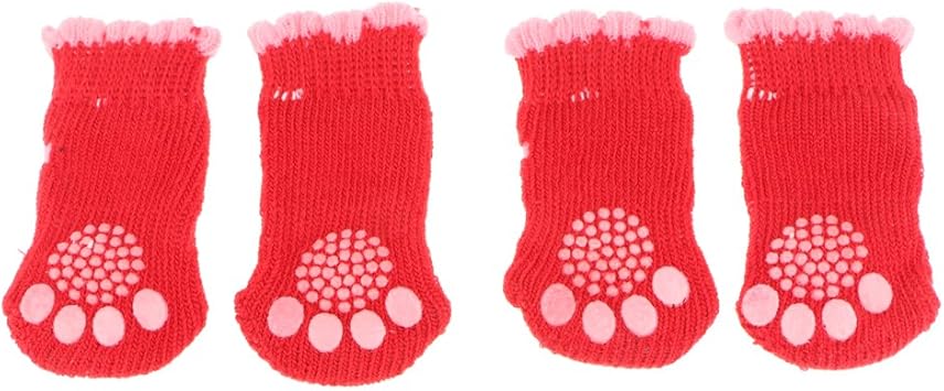 Magideal 4pcs Chien Chat Chaussettes Dhiver Chaudes
