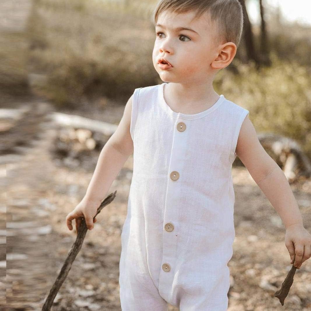 Aalizzwell Infant Baby Boys Girls One Piece Sleeveless Romper Jumpsuit Summer Clothes: Clothing