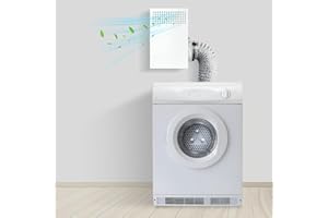 DITKOK Upgrade Galvanized Steel Indoor Dryer Vent Kit, L-shape Design Dryer Duct Lint Trap for Electric Dryers, Minimize Lint Buildup Inside Duct Hose, Fits all 4" Dryer Ducts