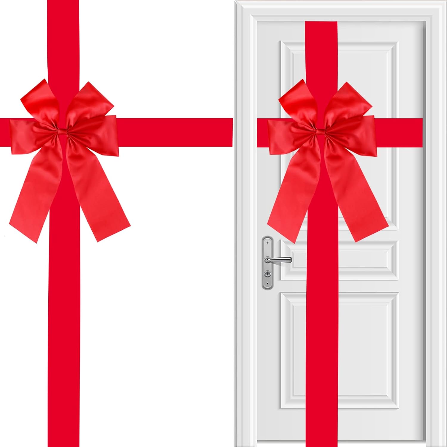 Bows & Ribbons - gisgfim Christmas Cabinet Big Bows Large Door Lace Christmas Tree Bow Ribbon Red Bow Holiday Decorations Christmas Front Door Party Supplies