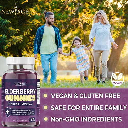 NEW AGE (2Pack) Premium Elderberry Gummies for Adults Kids with