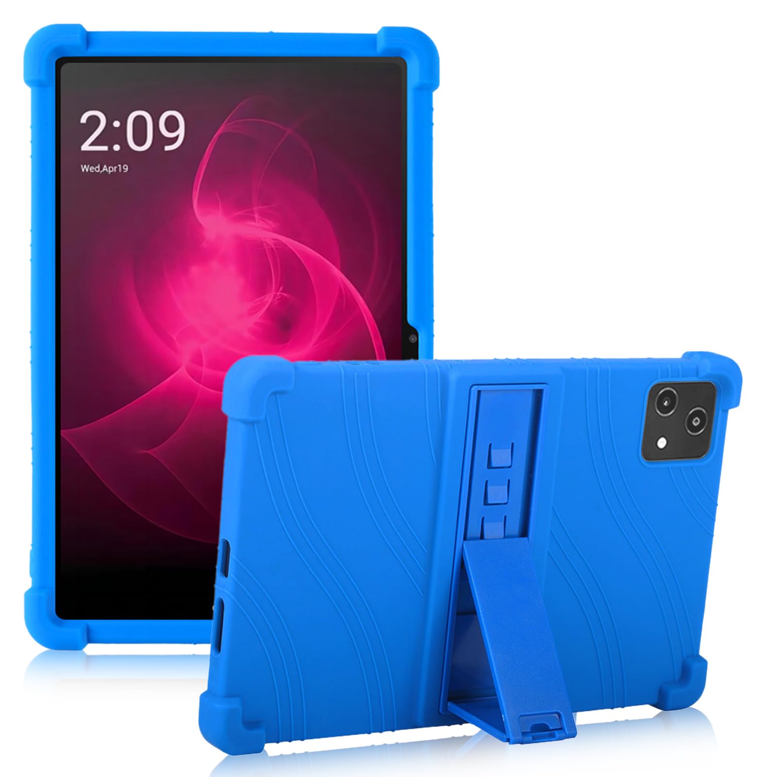 Photo 1 of ATOOZ Silicone Case for T-Mobile Revvl Tab 5G Tablet 10.36 Inch,Revvl Tab 5G 10.36 Case for Kids with Adjustable Bracket (Blue)