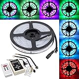 IWISHLIGHT 16.4ft 5M SMD 5050 Dream Magic RGB Color LED Color Flexible Light Strip IP67 Water-resistant + IC6803 IC Chip + 133 Change RF Remote Controller