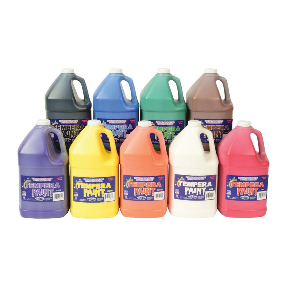 Constructive Playthings Gallon Tempera Kids Paint Set with 9 Non-Toxic Washable Colors: Industrial & Scientific