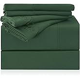 LONAVA Twin XL Size Sheet Set - 4 Piece Hotel Luxury Wrinkle-Free Microfiber Sheet, Oeko-TEX Certified, Breathable & Elastic, 16" Deep Pockets, Forest Green