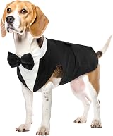 PUMYPOREITY Dog Tuxedo Suit with Bow Tie Bandana Black L