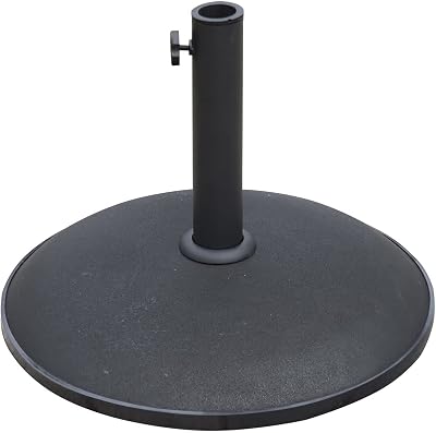 RAM ONLINE 10kg Concrete Round Parasol Base Weight Stand Patio Outdoor Black